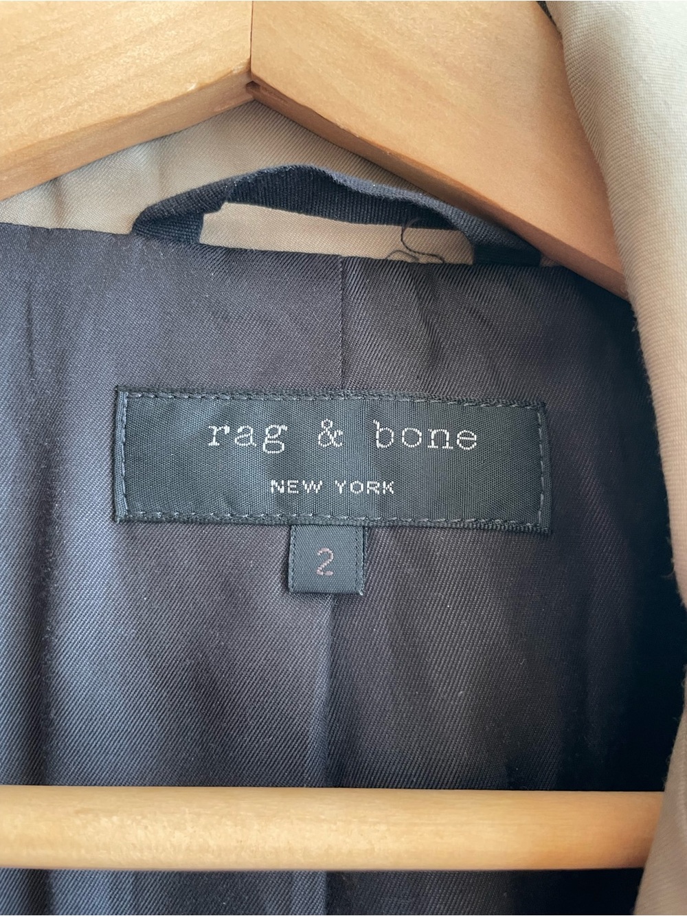 Rag & Bone Trench Jacket Khaki Tan Women's Size 2 Minimalist Classic - Picture 3 of 8
